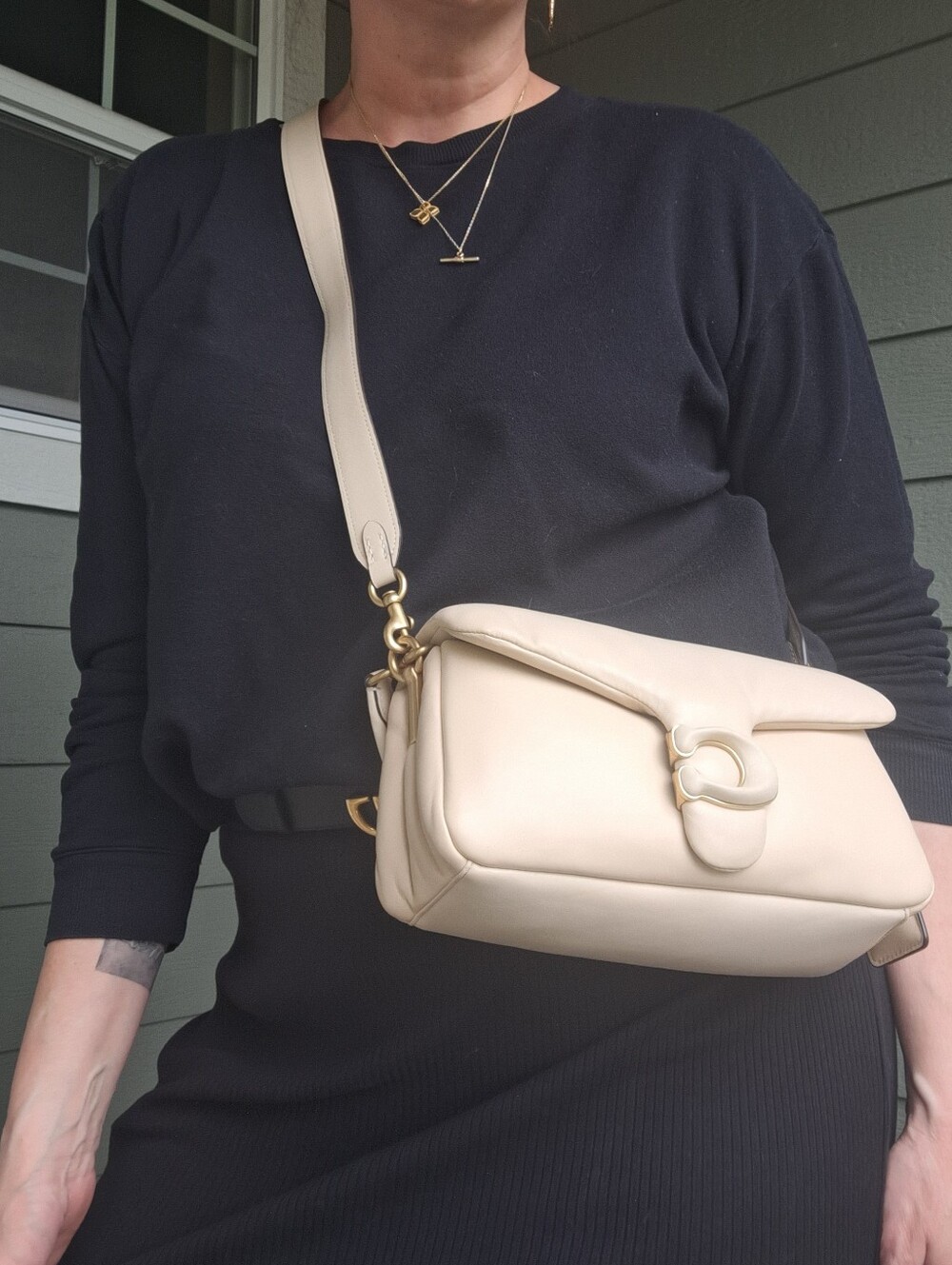 Coach Tabby Crossbody Pillow Bag Ivory Cream Off-white